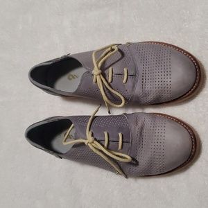 Anhu Emerville Leather Oxfords Perforated Gray Women's 9.5